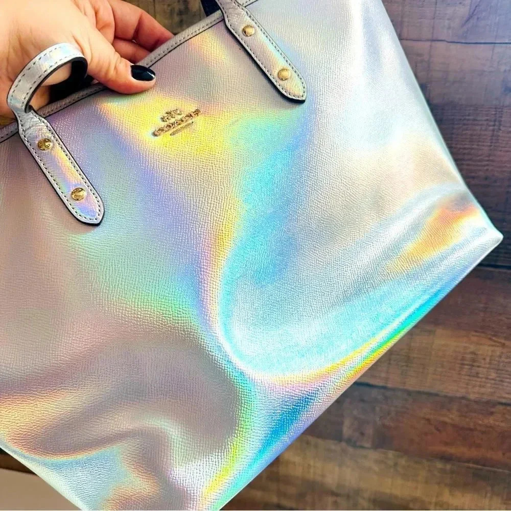 Coach Limited Edition Holographic Iridescent City Zip Tote - Picture 8 of 16